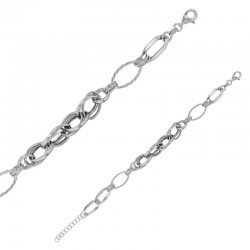Bracelet ovales entrelacés dont 2 torsadés argent 925/1000 rhodié