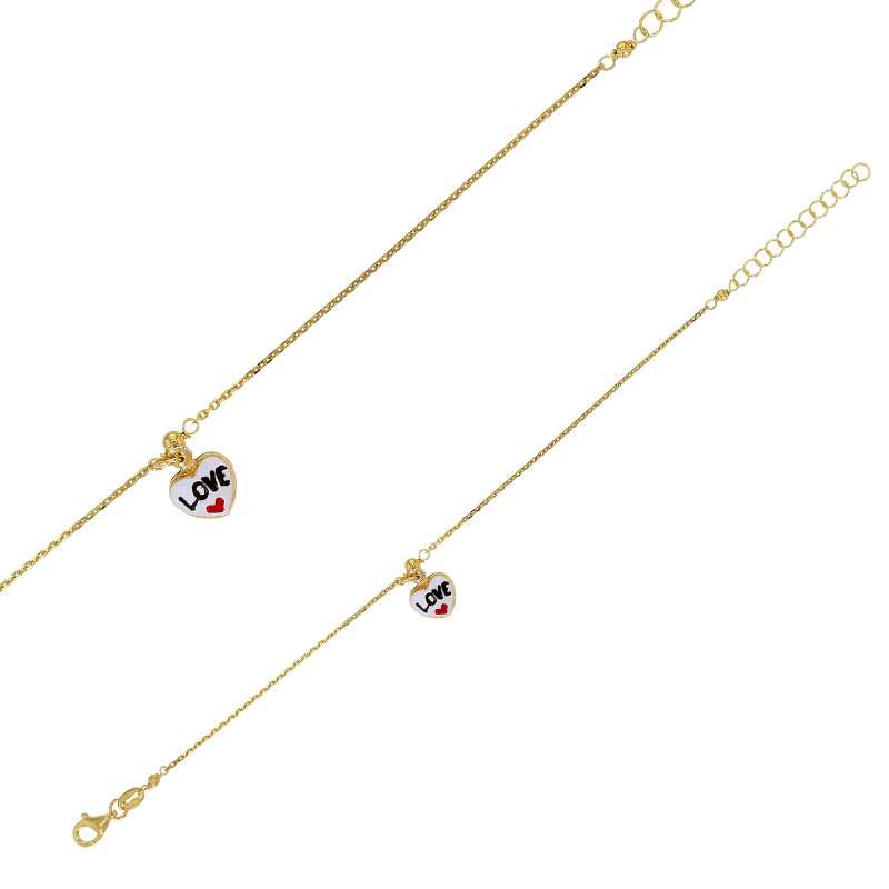 Bracelet pampille motif coeur 