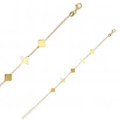 Bracelet pampilles fleurs en argent 925/1000 doré