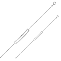 Bracelet rectangle ajouré, argent 925/1000 rhodié