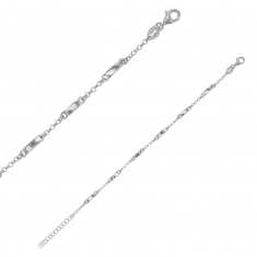 Bracelet rectangles et cercles en argent 925/1000 rhodié