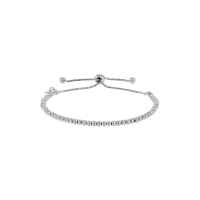 Bracelet réglable collection CIRCLE MANIA avec petite boules en argent 925/1000 rhodié