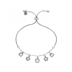 Bracelet réglable MADRE PERLA argent doré avec motifs et mailles variés