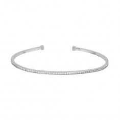 Bracelet rigide en Argent rhodié 925/1000 et oxydes de zirconium