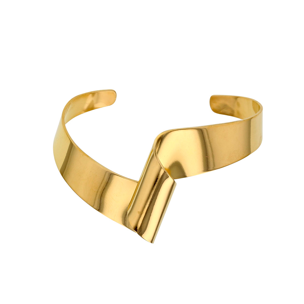 Bracelet rigide forme courbe en acier