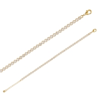 Bracelet rivière pavé d'oxydes sertis clos, plaqué or