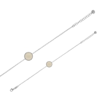 Bracelet rond émail noir, argent 925/1000 platiné