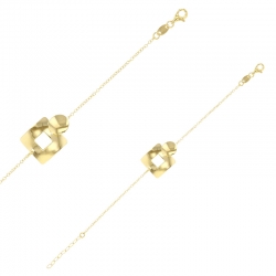 Bracelet rond et carré ajourés, argent 925/1000 doré