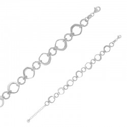 Bracelet ronds brillants et ciselés en argent 925/1000 rhodié