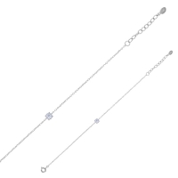 Bracelet serti d'un oxyde en argent 925/1000 rhodié