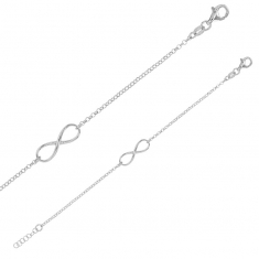 Bracelet symbole infini en argent rhodié 925/1000