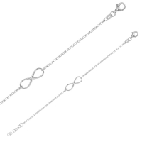 Bracelet symbole infini en argent rhodié 925/1000