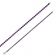 Bracelet Tennis en argent 925/1000 rhodié et oxydes, diam. 2,75mm