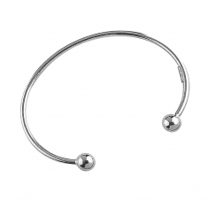 Bracelet torque ouvert avec boules en argent 925/1000