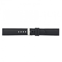 Bracelets montres silicone lisse noir, bombé, coutures noires