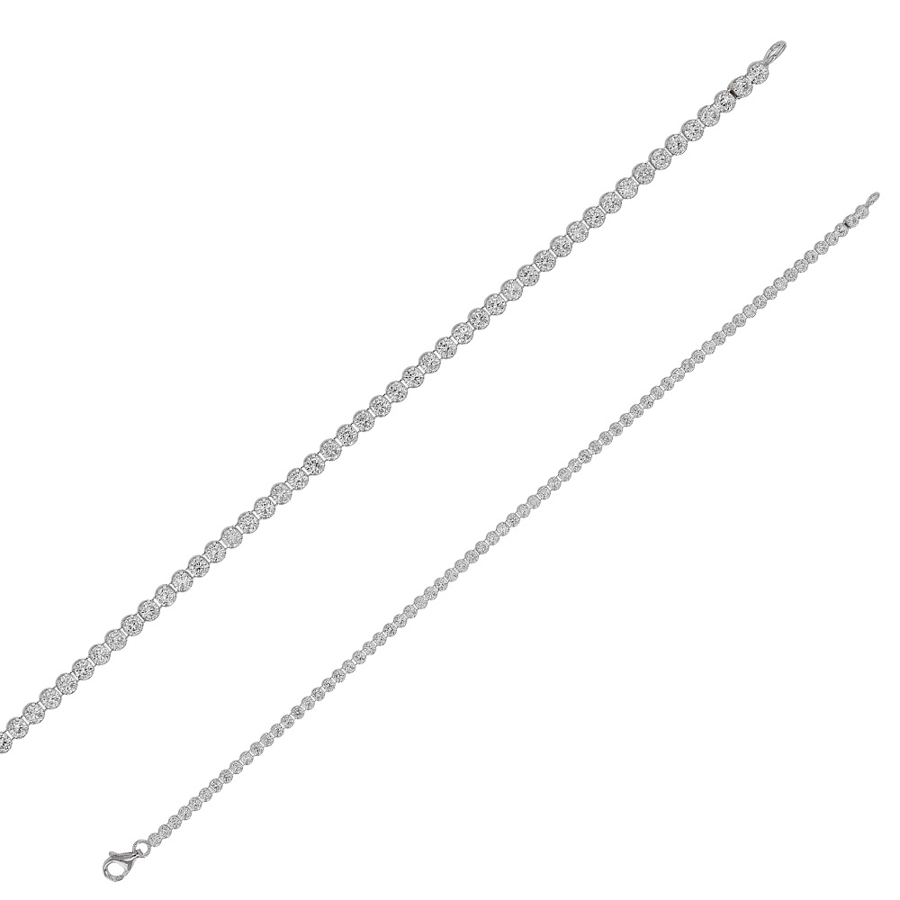 Bracelets rivières en argent rhodié 925/1000 avec oxydes de zirconium