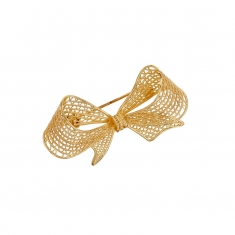Broche en argent 925/1000 doré - noeud en filigrane