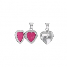 Cassolette coeur orné d'un oxyde argent 925/1000 rhodié
