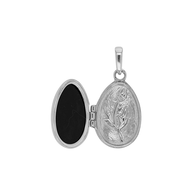 Cassolette forme poire ambre cognac en argent 925/1000