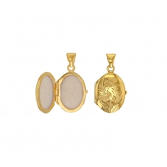 Cassolette ovale motif fleurs gravées, argent 925/1000 rhodié