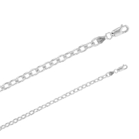 Chaîne argent 925/1000 avec maille forçat longue 5,10 mm