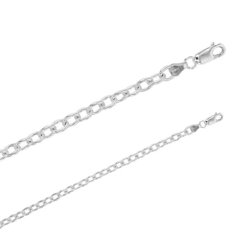 Chaîne argent 925/1000 avec maille forçat longue 5,10 mm