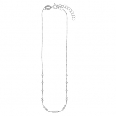 Chaîne de cheville à boules en argent 925/1000 rhodié