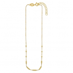 Chaîne de cheville à boules en argent 925/1000 rhodié