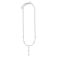 Chaîne de cheville à maille serpent en argent rhodié 925/1000 - boules