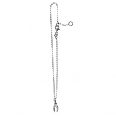 Chaîne de cheville en argent 925/1000 à maille gourmette ornée d'un fer à cheval