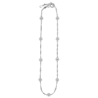 Chaîne de cheville en argent rhodié 925/1000 - boules