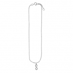 Chaîne de cheville en argent rhodié 925/1000 - infini