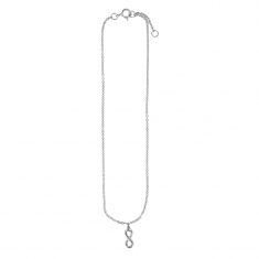 Chaîne de cheville en argent rhodié 925/1000 - infini