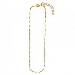 Chaîne de cheville maille boule, argent 925/1000 rhodié