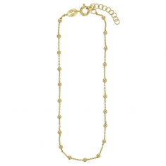 Chaîne de cheville maille boule en argent 925/1000 doré