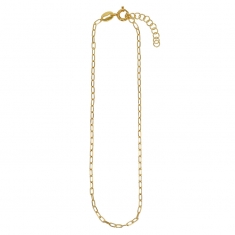 Chaîne de cheville maille cheval en argent 925/1000 doré