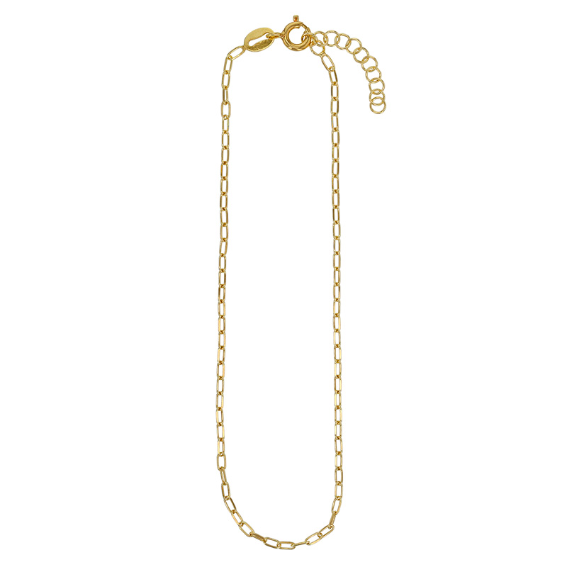 Chaîne de cheville maille cheval en argent 925/1000 doré