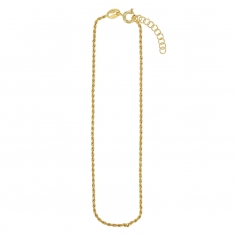 Chaîne de cheville maille corde, argent 925/1000 doré