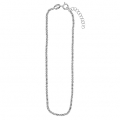 Chaîne de cheville maille fantaisie en argent 925/1000 rhodié