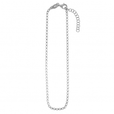 Chaîne de cheville maille fantaisie en argent 925/1000 rhodié