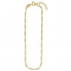Chaîne de cheville maille figaro en argent 925/1000 doré