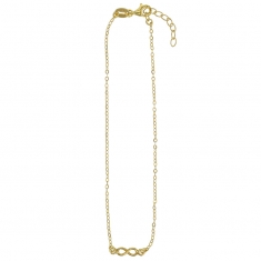 Chaîne de cheville motif infini, argent 925/1000 doré