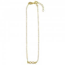 Chaîne de cheville motif infini, argent 925/1000 rhodié