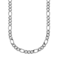 Chaîne de cou acier maille figaro ronde triple 60cm