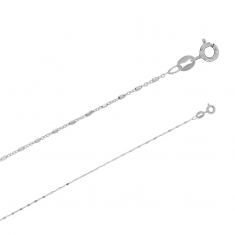 Chaîne de cou argent 925/1000 avec maille gourmette alternée et perles à 8 facettes