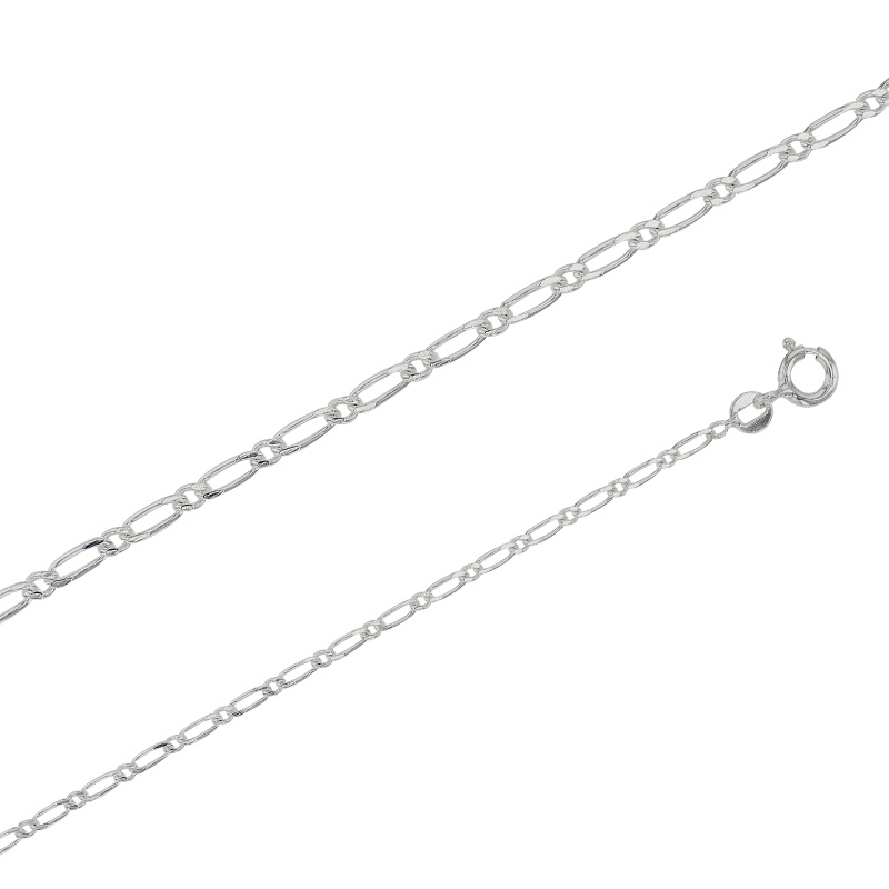 Chaîne de cou argent 925/1000 avec maille figaro simple