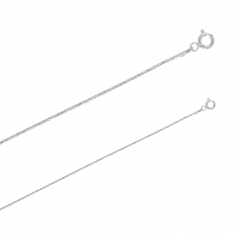 Chaîne de cou maille ciselée en argent 925/1000 rhodié