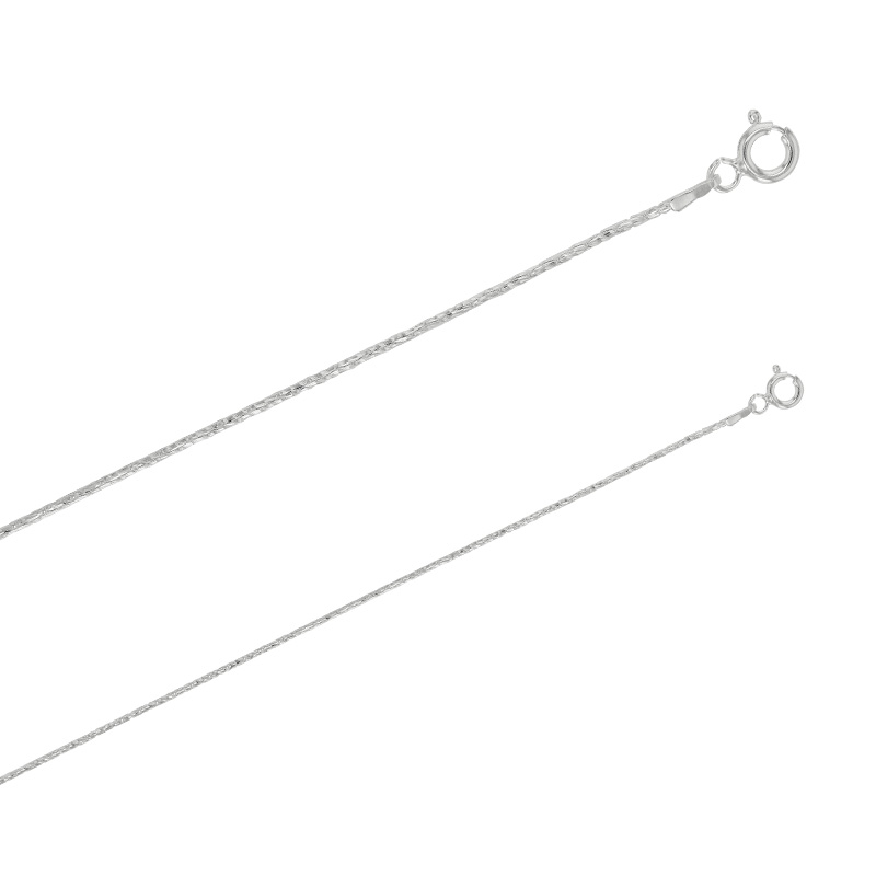 Chaîne de cou maille ciselée en argent 925/1000 rhodié