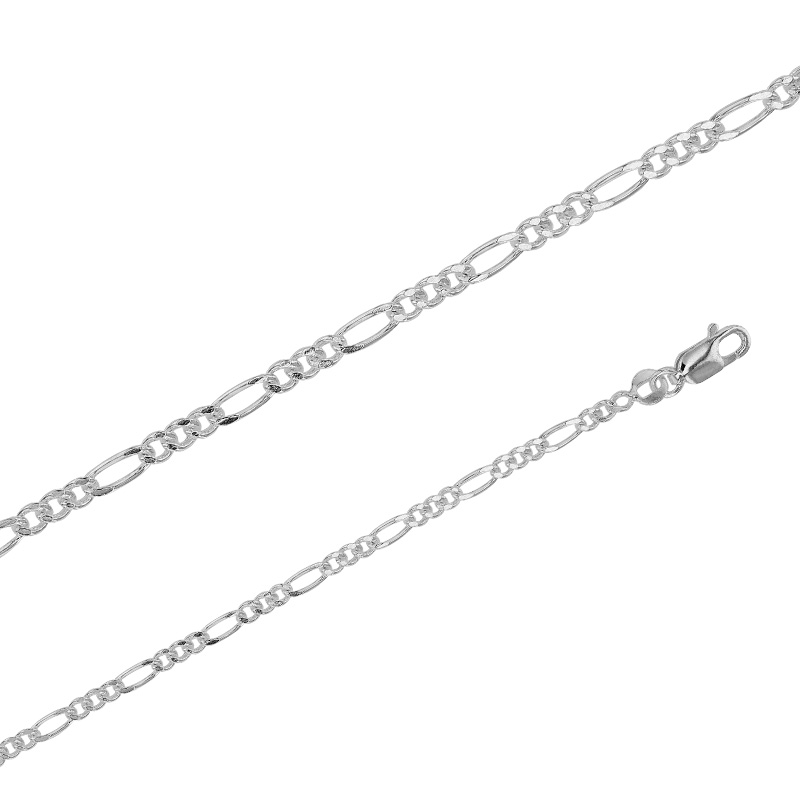 Chaîne de cou maille figaro triple en argent 925/1000