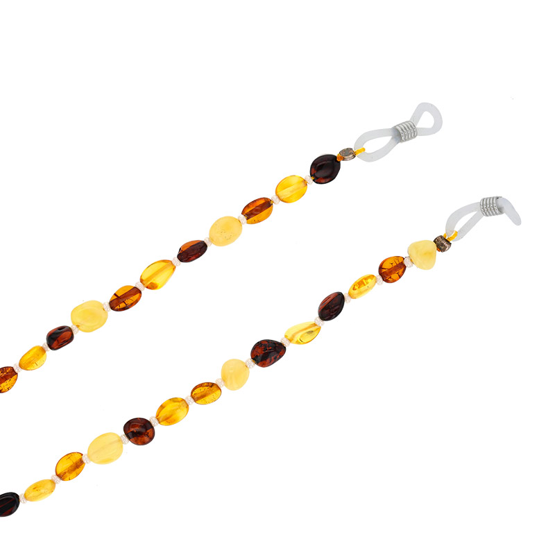 Chaîne de lunettes Ambre cognac, miel et cerise